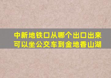 中新地铁口从哪个出口出来可以坐公交车到金地香山湖
