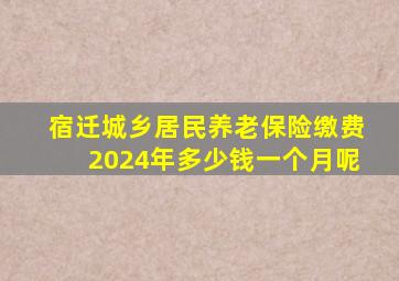 宿迁城乡居民养老保险缴费2024年多少钱一个月呢