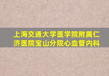 上海交通大学医学院附属仁济医院宝山分院心血管内科