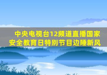 中央电视台12频道直播国家安全教育日特别节目边陲新风