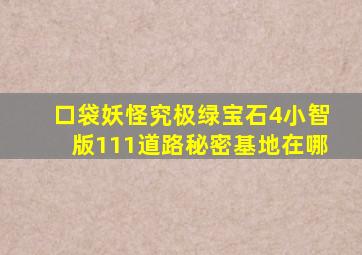 口袋妖怪究极绿宝石4小智版111道路秘密基地在哪