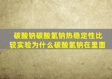 碳酸钠碳酸氢钠热稳定性比较实验为什么碳酸氢钠在里面