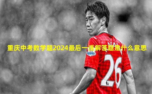 重庆中考数学题2024最后一道解答题是什么意思